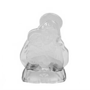 Frosted Virgin Mary Baby Jesus Tealight Holder Christmas Holiday Decor Candles